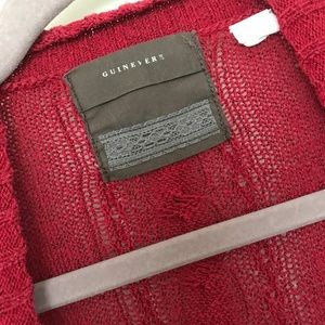 RED GUINEVERE CARDIGAN, SIZE SMALL.